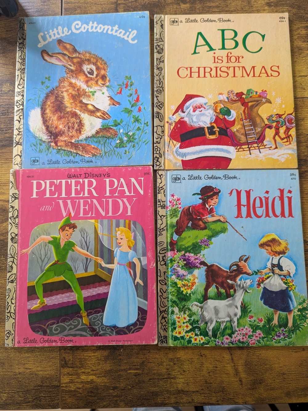 Vintage Little Golden Books Lot of 4 Peter Pan & Wendy, Heidi, ABC is for Christ